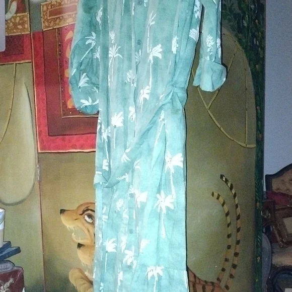 Zara Green Tropical Print Blouse - Picture 7 of 7